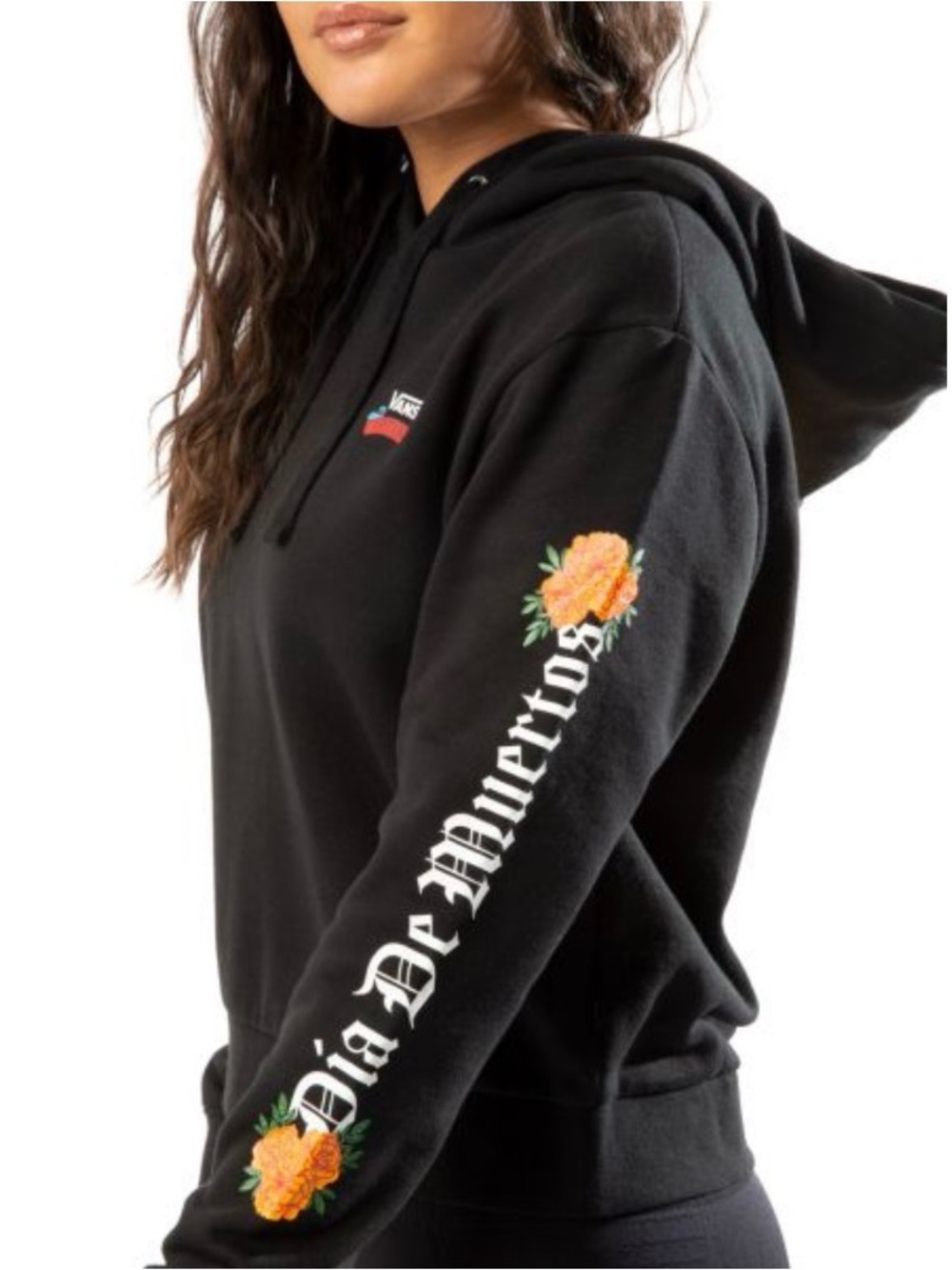 Rare VANS X LOTERIA OFRENDA BOXY Black HOODIE Dia De Los Muertos Women L - Picture 4 of 8